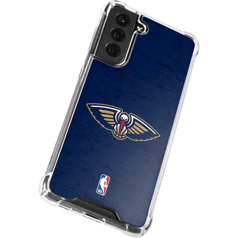 NBA New Orleans Pelicans Distressed Galaxy S21 FE Clear Case